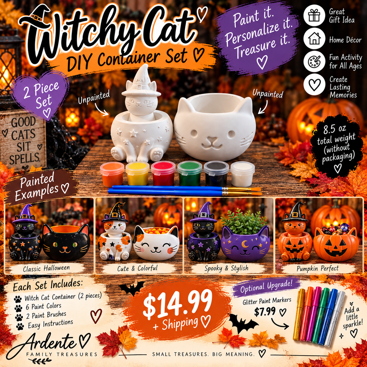 Witchy Cat DIY container set