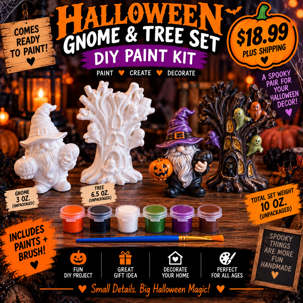 Gnome and tree fall DIY paint set