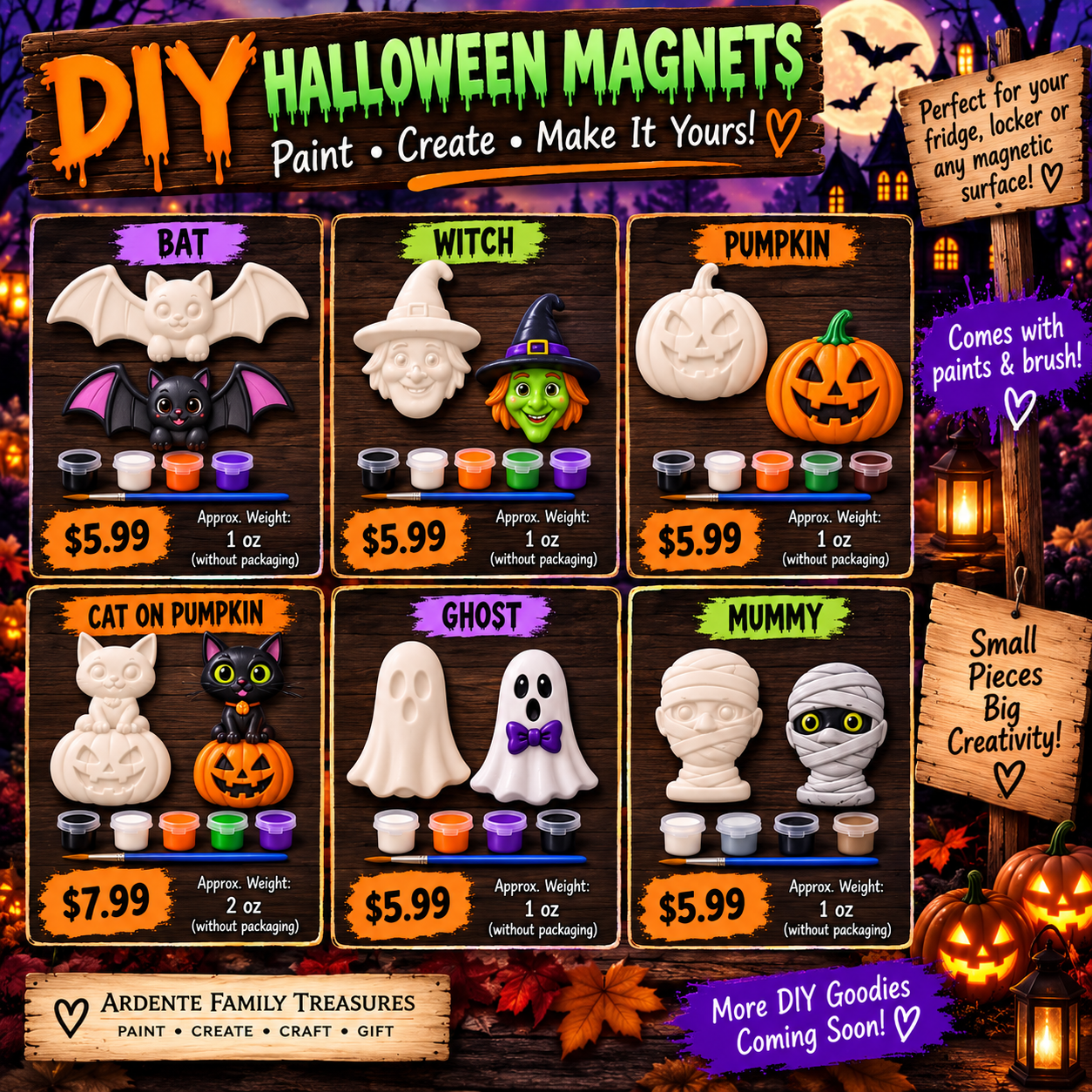 Halloween DIY refrigerator magnets